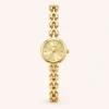 Classic Gold Cushion Dial Open Link Bracelet Watch for Women