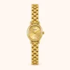 Elegant Gold Round Dial Woven Link Bracelet Watch for Women
