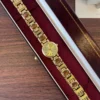 Classic Gold Round Dial Geometric Link Bracelet Watch for Women