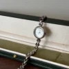 Classic Pale Round Dial Silver Open Link Bracelet Watch for Women