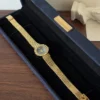 Elegant Blue Round Dial Gold Decorative Bracelet Watch for Women