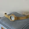 Elegant Blue Round Dial Gold Decorative Bracelet Watch for Women