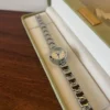 Classic Cream Round Dial Silver Geometric Bracelet Watch for Women