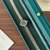 Classic Grey Round Dial Silver Textured Bracelet Watch for Women