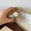 Classic Cream Round Dial Grey Strap Watch for Women