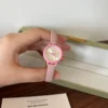 Elegant Pink Round Dial Pink Strap Watch for Women