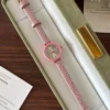 Elegant Pink Round Dial Pink Strap Watch for Women