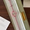 Elegant Pink Round Dial Pink Strap Watch for Women