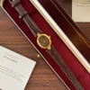 Classic Brown Oval Dial Textured Brown Strap Watch for Women