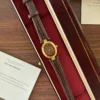 Classic Brown Oval Dial Textured Brown Strap Watch for Women