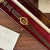 Classic Brown Oval Dial Textured Brown Strap Watch for Women
