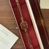 Classic Brown Square Dial Slim Brown Bracelet Watch for Women