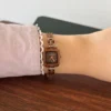 Classic Brown Square Dial Slim Brown Bracelet Watch for Women