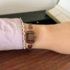 Classic Brown Square Dial Slim Brown Bracelet Watch for Women