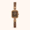Classic Brown Square Dial Slim Brown Bracelet Watch for Women