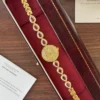 Elegant White Oval Link Gold Bracelet Watch for Women