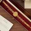Elegant White Oval Link Gold Bracelet Watch for Women