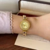 Elegant White Oval Link Gold Bracelet Watch for Women