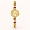 Elegant White Oval Link Gold Bracelet Watch for Women