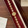 Elegant Pale Round Accent Gold Bracelet Watch for Women