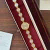 Elegant Pale Round Accent Gold Bracelet Watch for Women