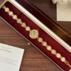 Elegant Pale Round Accent Gold Bracelet Watch for Women