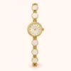 Elegant Pale Round Accent Gold Bracelet Watch for Women