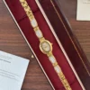Elegant Pale Rectangle Accent Gold Oval Dial Watch for Women