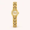 Classic Gold Round Dial Rectangular Link Bracelet Watch for Women