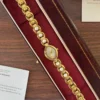 Classic Gold Oval Dial Round Link Bracelet Watch for Women