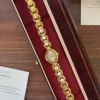 Classic Gold Oval Dial Round Link Bracelet Watch for Women