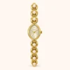 Classic Gold Oval Dial Round Link Bracelet Watch for Women