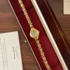 Elegant Gold Round Dial Slim Decorative Bracelet Watch for Women