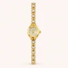 Elegant Gold Round Dial Slim Decorative Bracelet Watch for Women