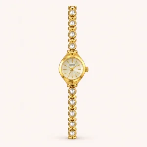 828-main Elegant Gold Round Dial Slim Decorative Bracelet Watch for Women