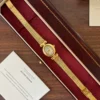 Classic Pale Round Dial Gold Mesh Bracelet Watch for Women