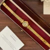 Classic Pale Round Dial Gold Mesh Bracelet Watch for Women
