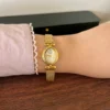 Classic Pale Round Dial Gold Mesh Bracelet Watch for Women