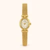 Classic Pale Round Dial Gold Mesh Bracelet Watch for Women