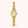 Classic Gold Round Dial Slim Patterned Bracelet Watch for Women