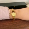 Classic Gold Round Dial Disc Link Bracelet Watch for Women