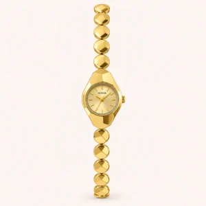 834-main Classic Gold Round Dial Disc Link Bracelet Watch for Women