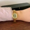 Classic Green Round Dial Gold Multi Row Bracelet Watch for Women