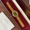Classic Green Round Dial Gold Multi Row Bracelet Watch for Women