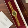 Classic Green Round Dial Gold Multi Row Bracelet Watch for Women