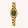 Classic Green Round Dial Gold Multi Row Bracelet Watch for Women