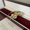 Elegant Pale Oval Dial Gold Open Cuff Watch for Women
