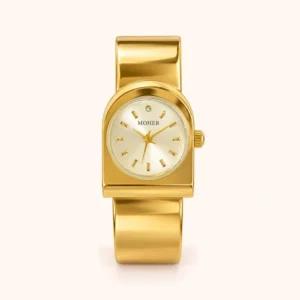 839-main-FFF7F1 Classic Gold Round Dial Wide Cuff Watch for Women