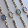 Custom Oval Mother of Pearl Dial & Mix-and-Match Gemstone Bracelet Watch for Women