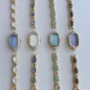 Custom Oval Mother of Pearl Dial & Mix-and-Match Gemstone Bracelet Watch for Women